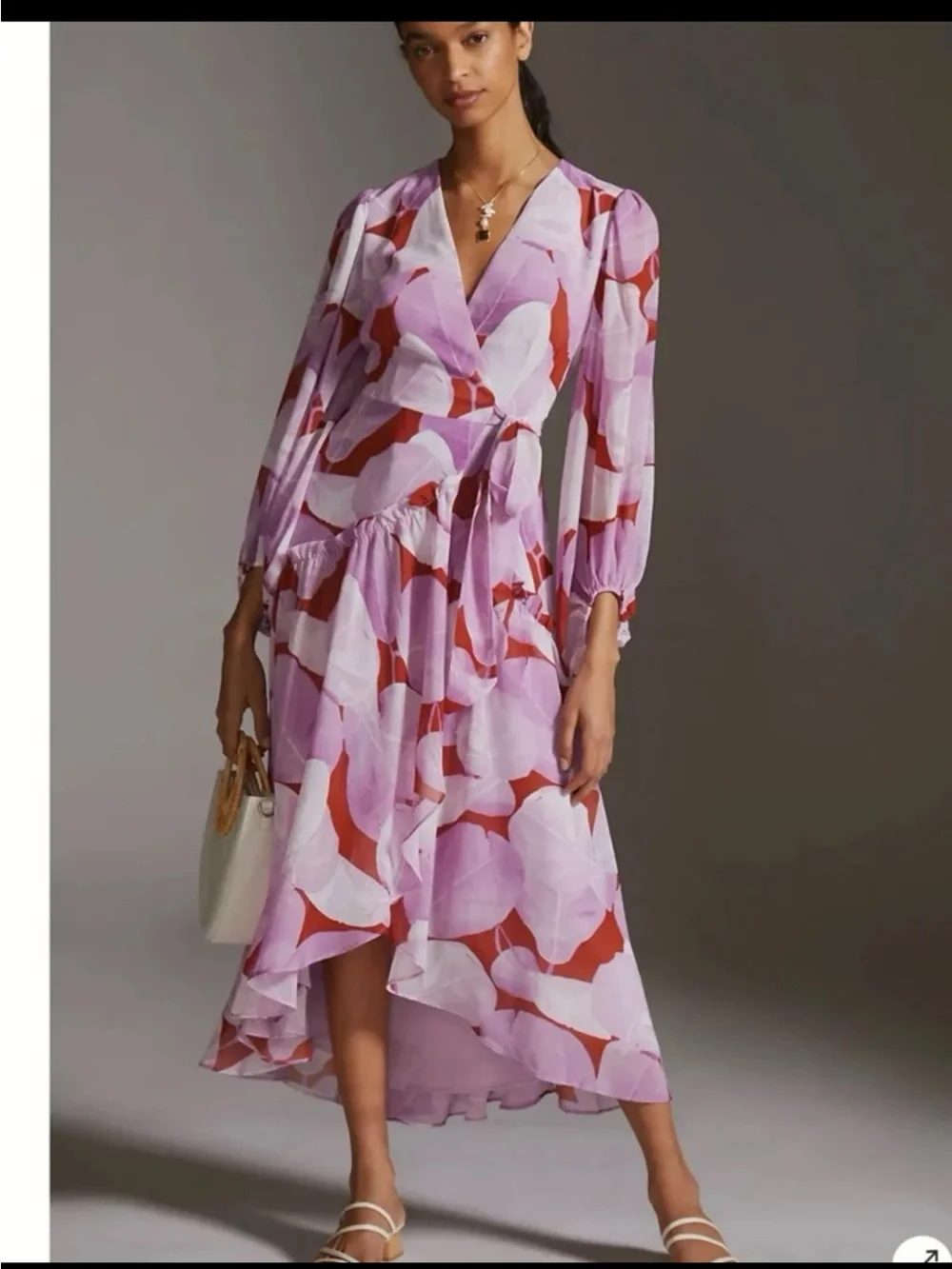 Anthropologie Hutch Geo Wrap Maxi Dress size Small